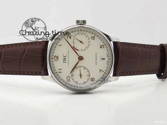 MIROTIME 0303 MoistureWicking Portuguese Real PR IW500704 ZF 1:1 Best Edition On Brown Leather Strap A52010 V 7311